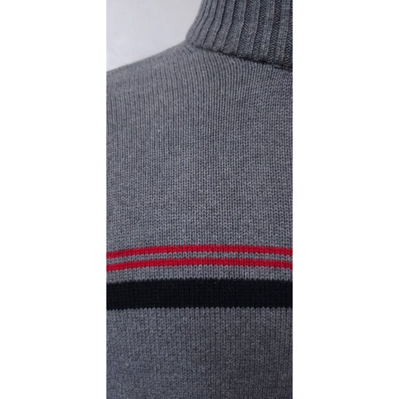 Eddie Bauer Mens Large Grey 1/4 Zip Tight Knit Pullover Heavyweight Sweater - Picture 4 of 14